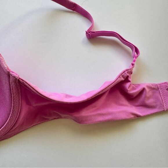Victoria's Secret Bra Body By Victoria Lined Demi Pink Metallic Lace Bow Sz 36C - Picture 5 of 11
